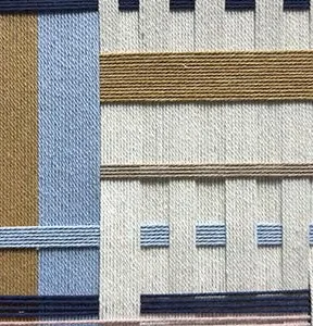 Woven Textile Grid Panel Set of 4, 30 x 30 cm Each in oatmeal — detail