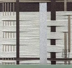Woven Textile Grid Panel Set of 9, 30 x 30 cm Each in oatmeal — detail