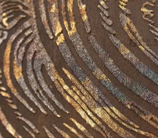 Tall Bronze Swirl Panel Set of 2, 40 x 110 cm Each in bronze — detail