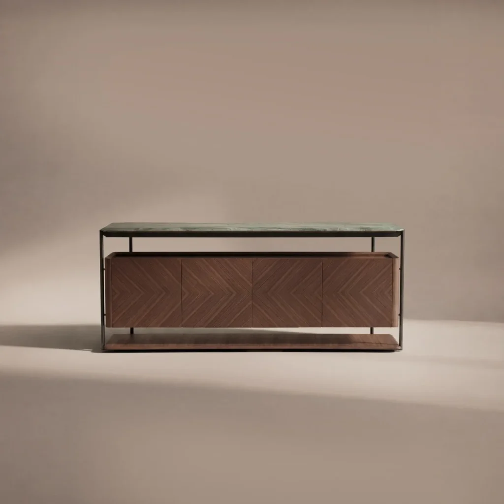 Walnut Marble Sideboard in walnut — front view