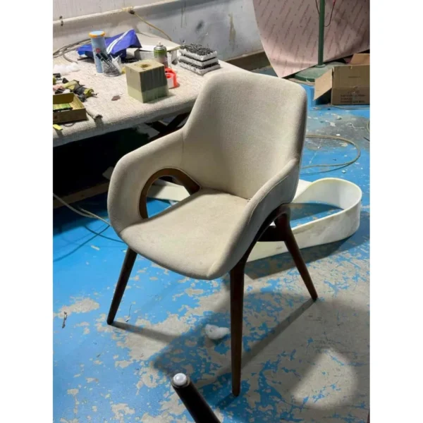 Walnut Sculpted Armchair in walnut — in a room setting
