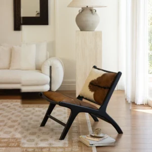 Warm Goat Wool Lounge Chair in wool — front view