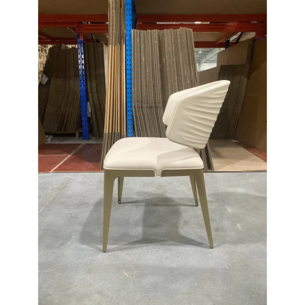 Wave-Back Dining Chair in oatmeal — in a room setting