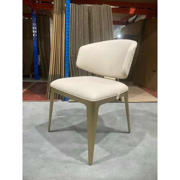 Wave-Back Dining Chair in oatmeal — in a room setting