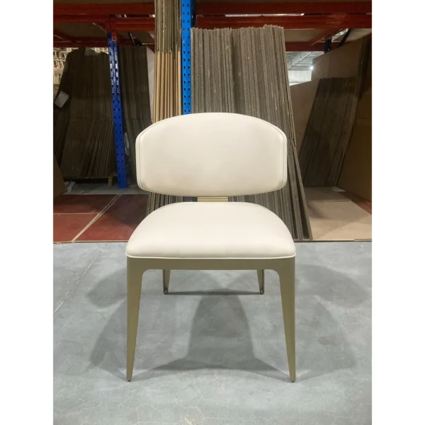 Wave-Back Dining Chair in oatmeal — in a room setting