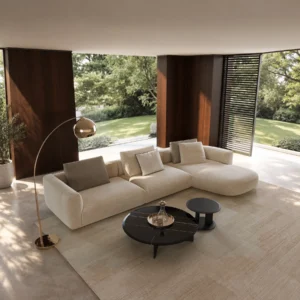 Well Proportioned Sofa in linen blend — front view