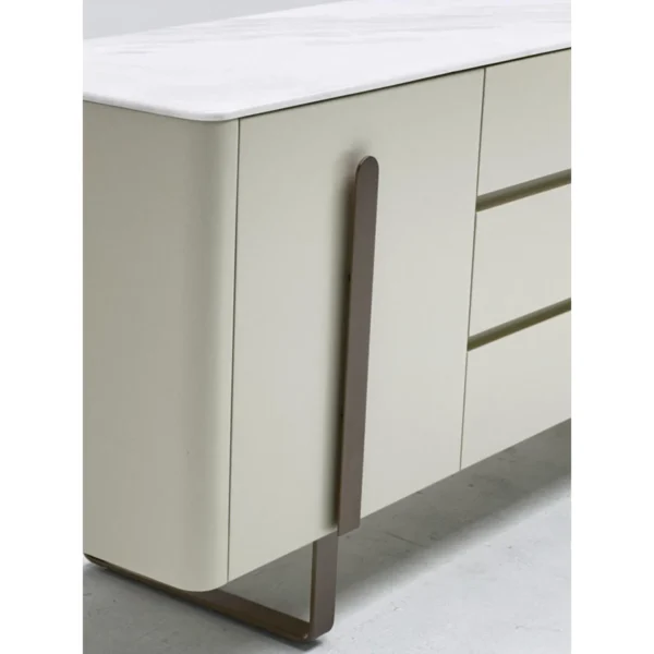 Light Grey Lacquer Sideboard in slate — in a room setting