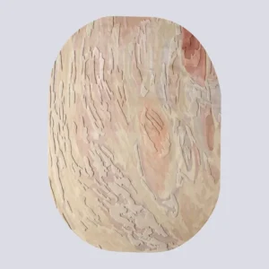 Oval Bark Relief Rug in Cream, Blush and Sage — front view