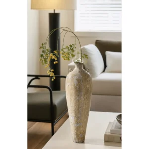 Artist Collaboration Moss Trace Tall Twin-Ear Jar, Small or in sand — in a room setting