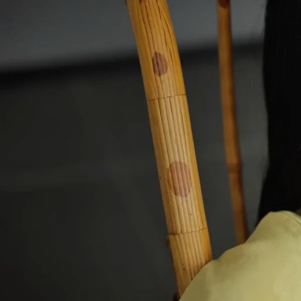 Xiangfei Mottled Bamboo Rocking Chair in clay — detail