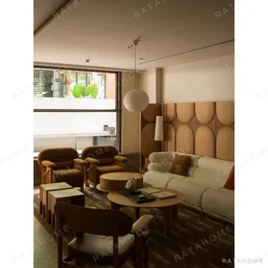 Xifeng Low Solid Wood Armchair in Velvet — in a room setting
