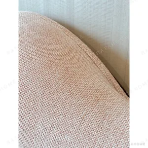 Xinyu Heart-Shaped Headboard Bed in rose stone — in a room setting