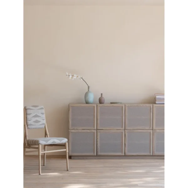 Xufang Ash Sideboard with Linen-Panelled Doors in natural oak — in a room setting