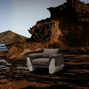 Yanyi Rock Sofa in natural stone — front view
