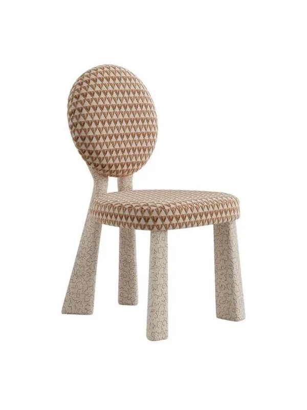 Ring-Back Lounge Chair in Geometric Jacquard — in a room setting