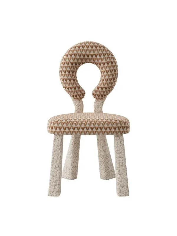 Ring-Back Lounge Chair in Geometric Jacquard — in a room setting