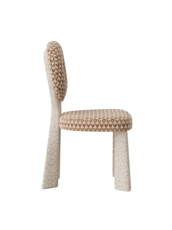 Ring-Back Lounge Chair in Geometric Jacquard — in a room setting