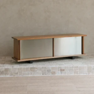 Yushu Cabinet in teak — front view