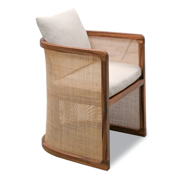 Solid Oak Barrel Lounge Chair in natural oak — in a room setting