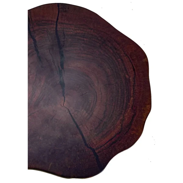 Solid Walnut Sculpted Pedestal Side Table in walnut — in a room setting