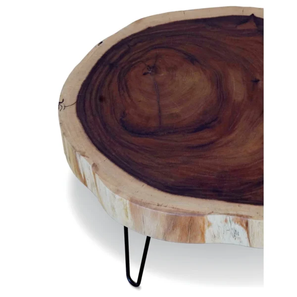 Solid Walnut Sculpted Pedestal Side Table in walnut — in a room setting