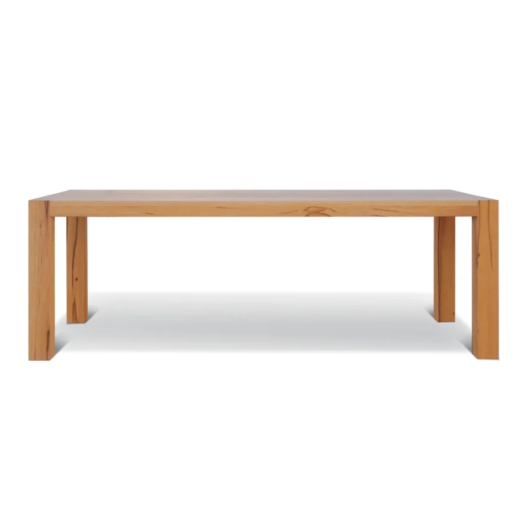 Solid Wood Parsons Dining Table in natural oak — front view