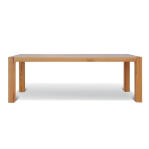 Solid Wood Parsons Dining Table in natural oak — front view