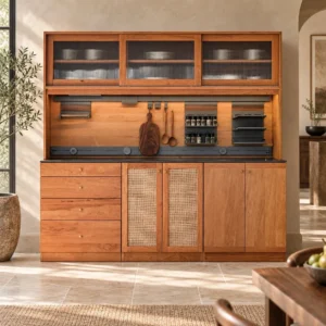 Solid Wood Kitchen Dresser in natural oak — front view