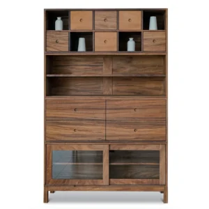Solid Walnut Apothecary Cabinet in walnut — front view