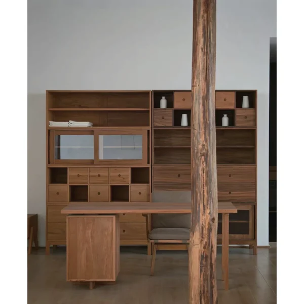 Solid Walnut Apothecary Cabinet in walnut — in a room setting