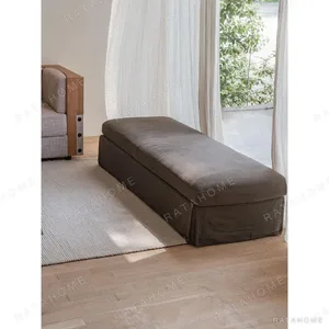 Zhipu Woven Linen Daybed in black — in a room setting