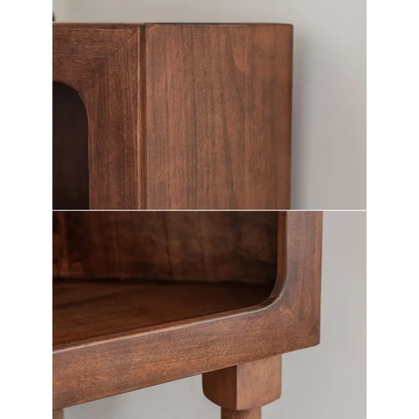Solid Pine Open Display Cabinet with Turned Legs in clay — in a room setting