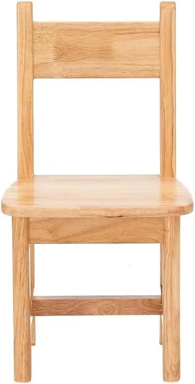 Simple rubberwood dining chair on a white background