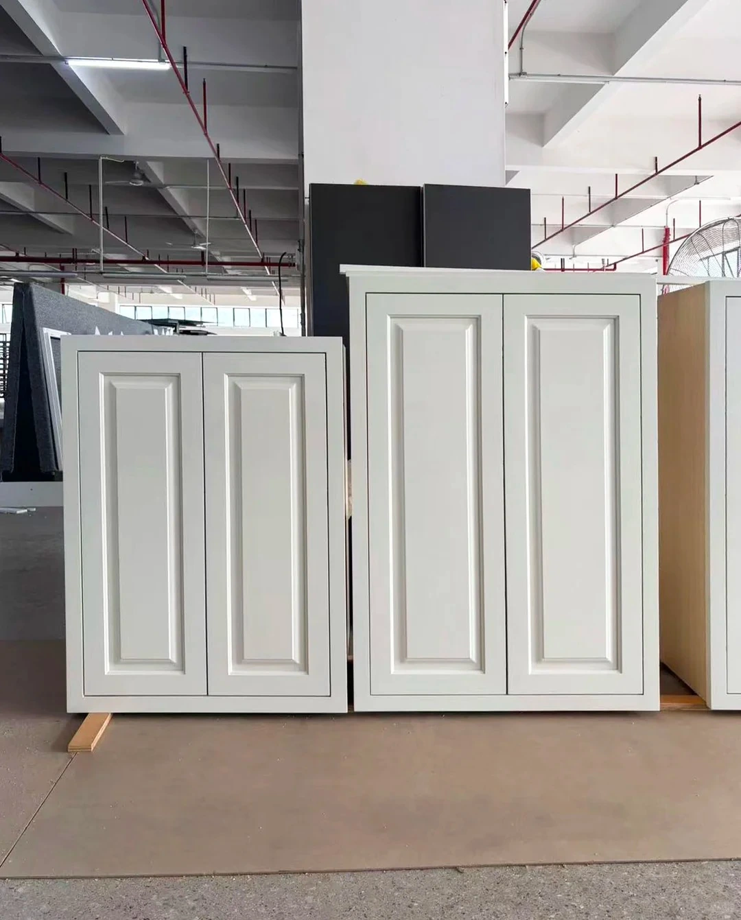 Factory trial-assembled inset cabinet doors