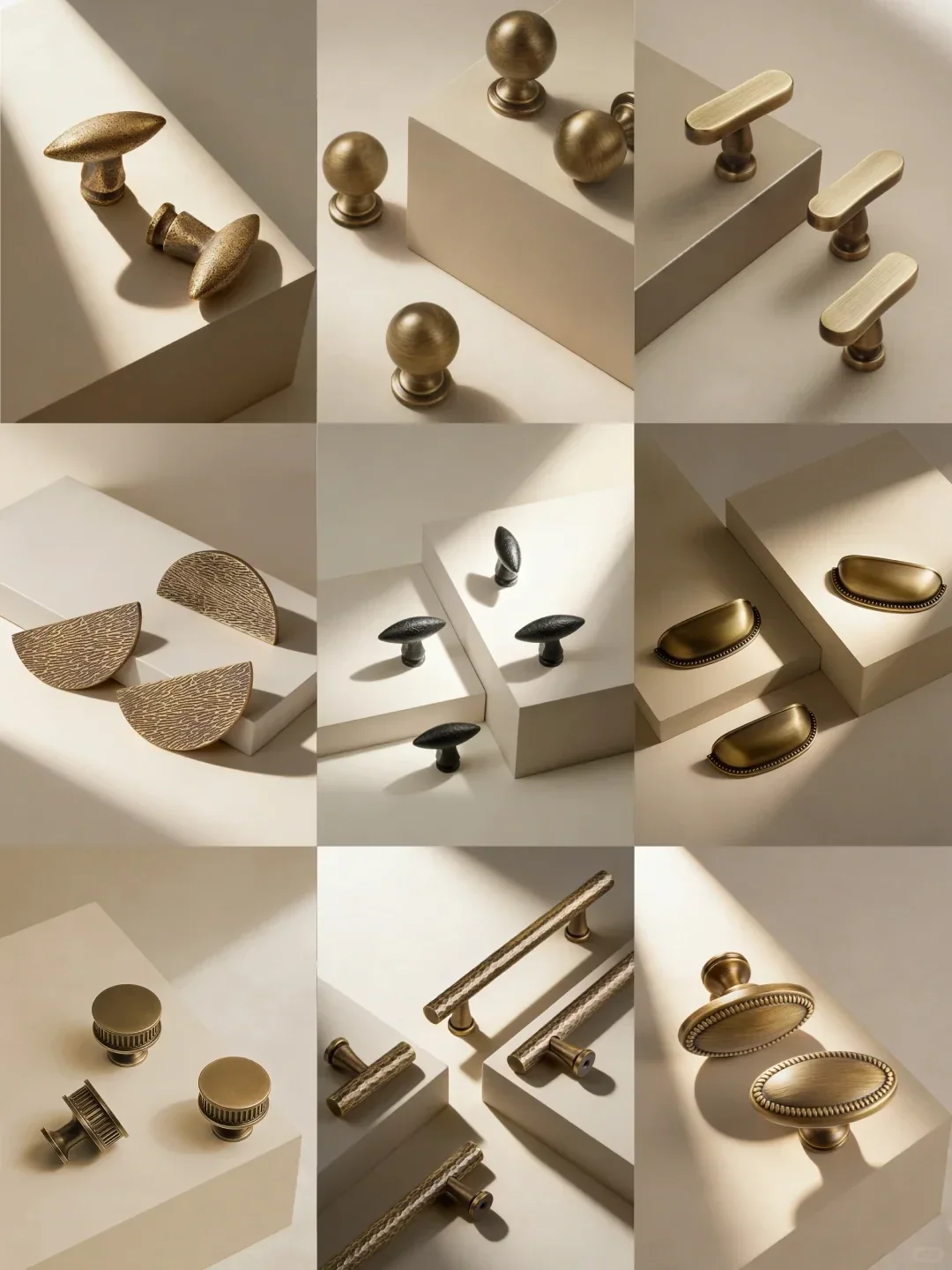 Cabinet knobs pulls and handles showing common furniture hardware styles