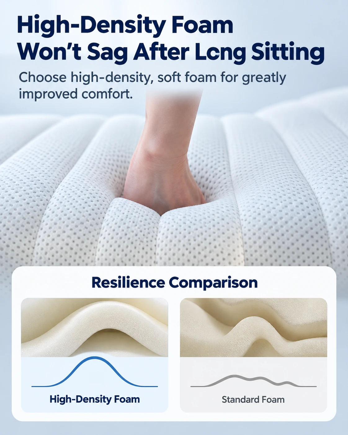High-density foam resilience comparison graphic