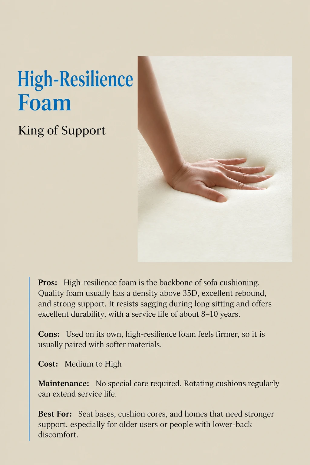 High-resilience foam guide
