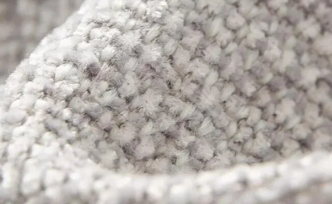 Dense chenille texture close-up
