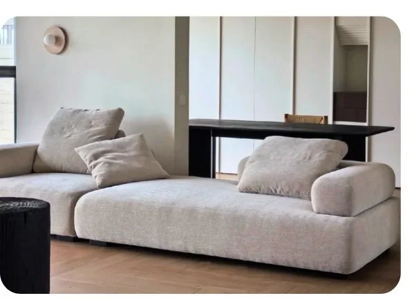 Light neutral sofa in a contemporary home