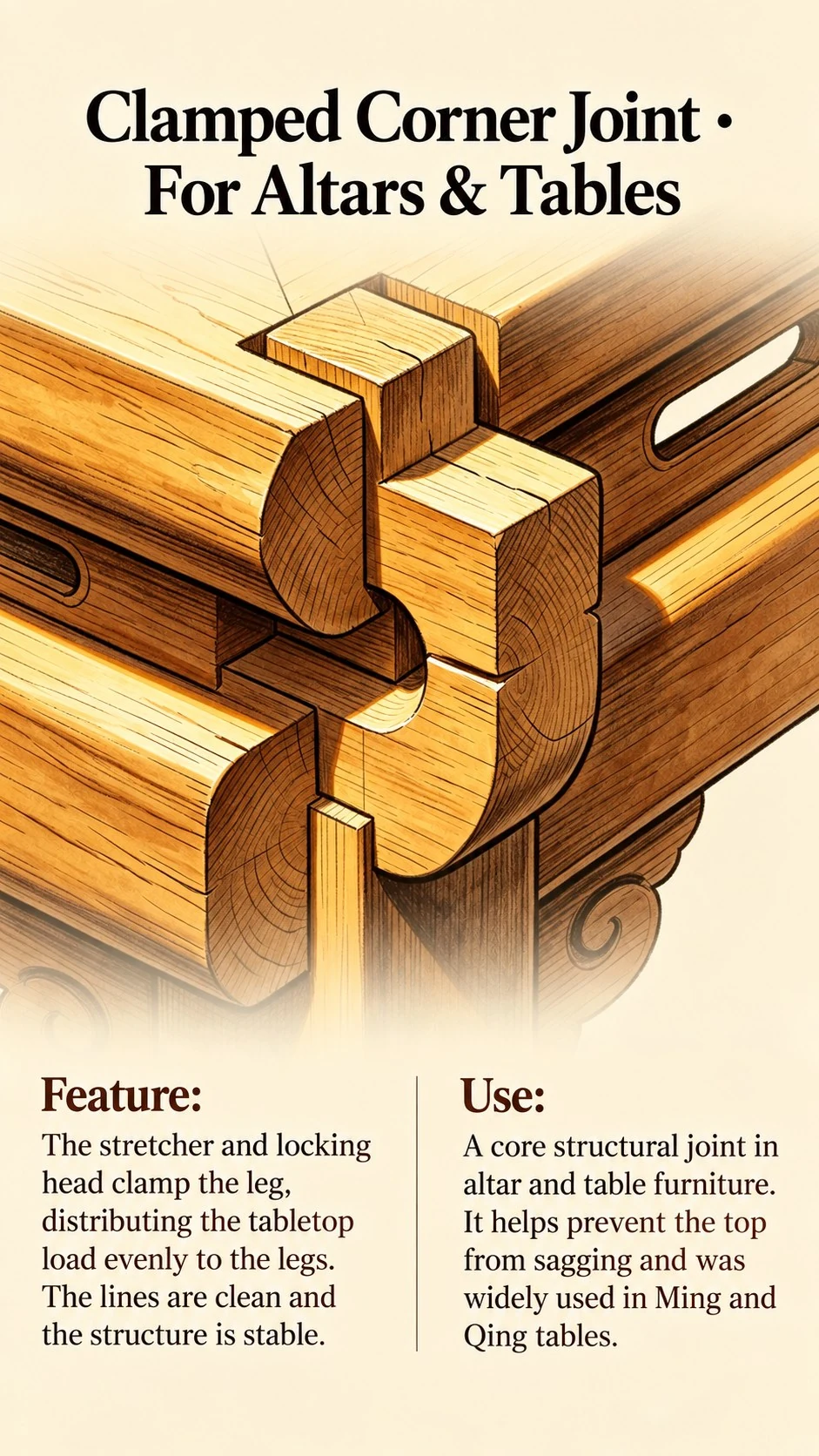 Clamped corner joint