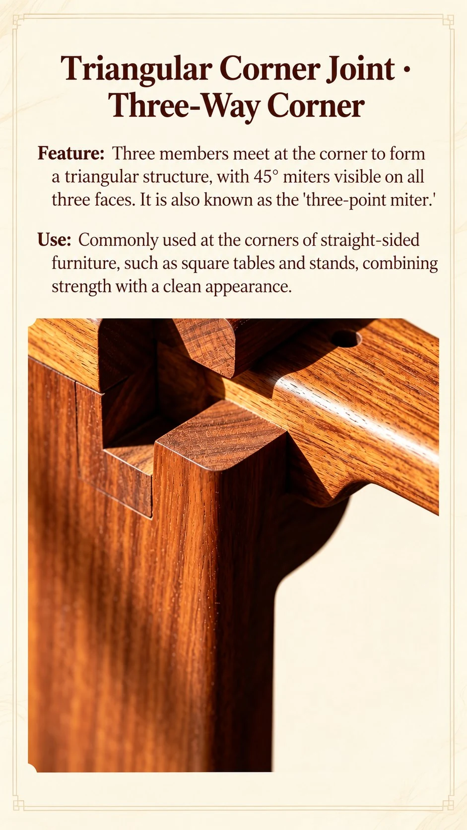 Triangular corner joint