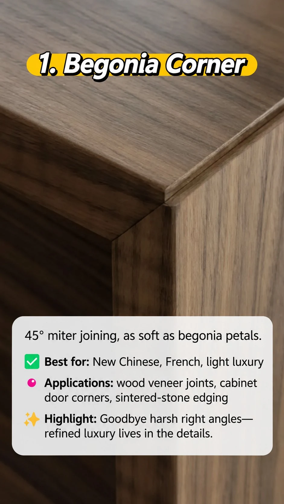 Mitered corner