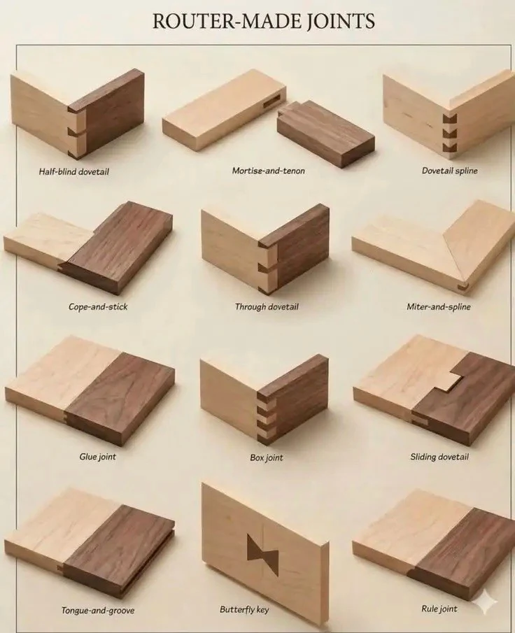 Router-made joint reference sheet
