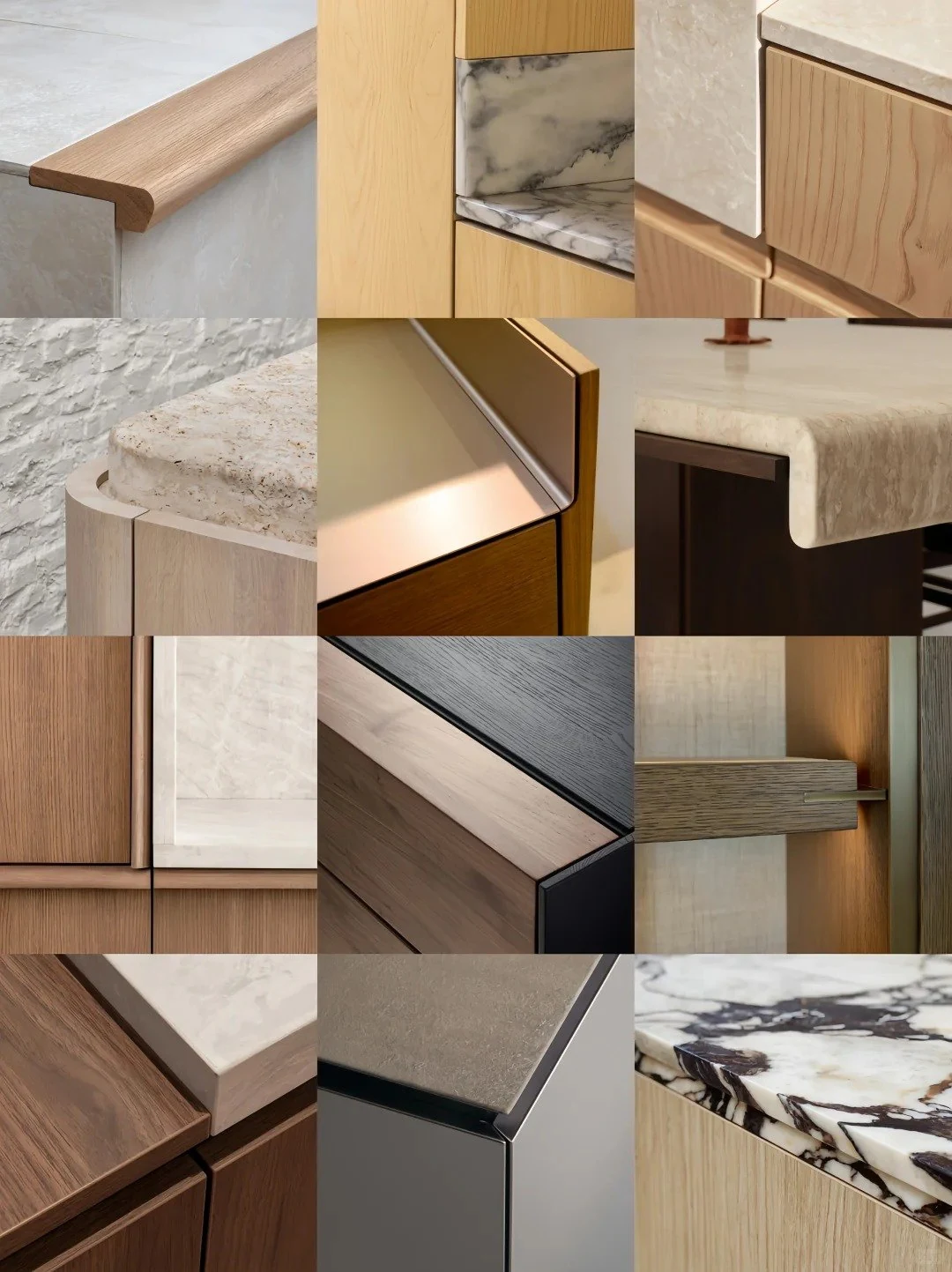 Furniture edge and corner detail collage