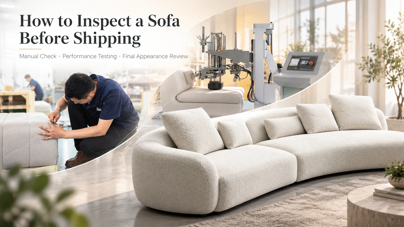 How to inspect a sofa before shipping - factory sofa inspection banner