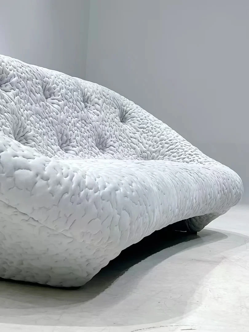 White sofa cushion profile inspection