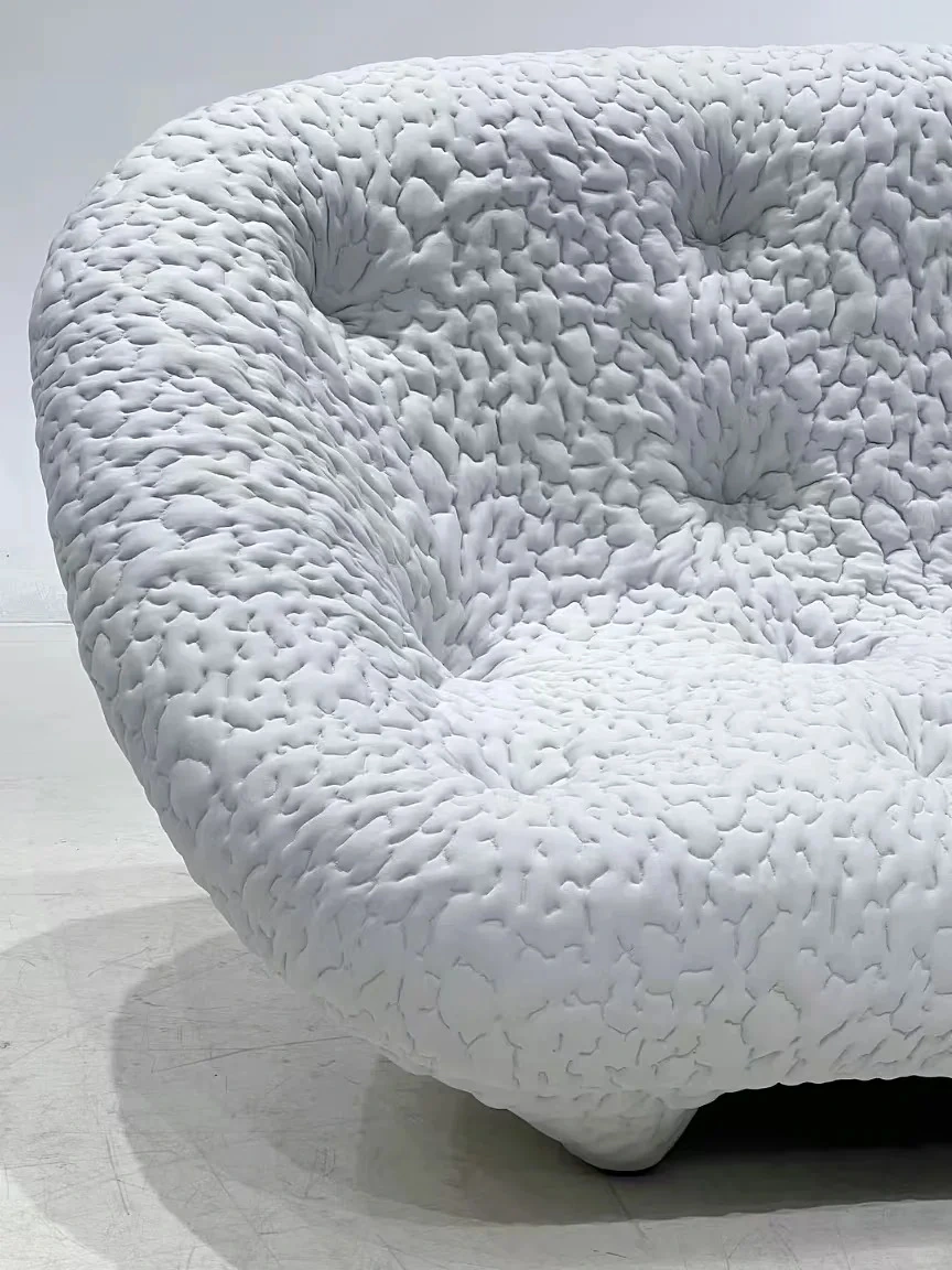 Curved sofa cushion quality detail