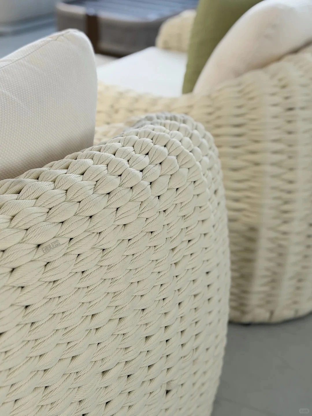 Textured sofa side detail