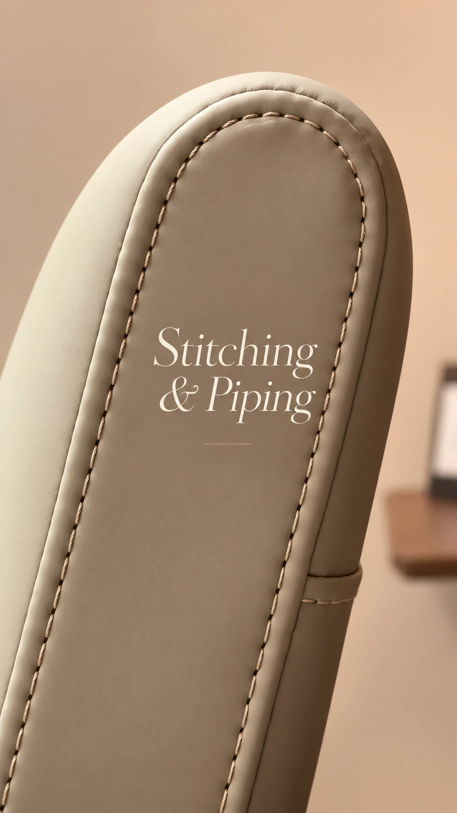 2. Piping detail: the cord should remain even through curves without twists, flat spots or abrupt thickness changes.