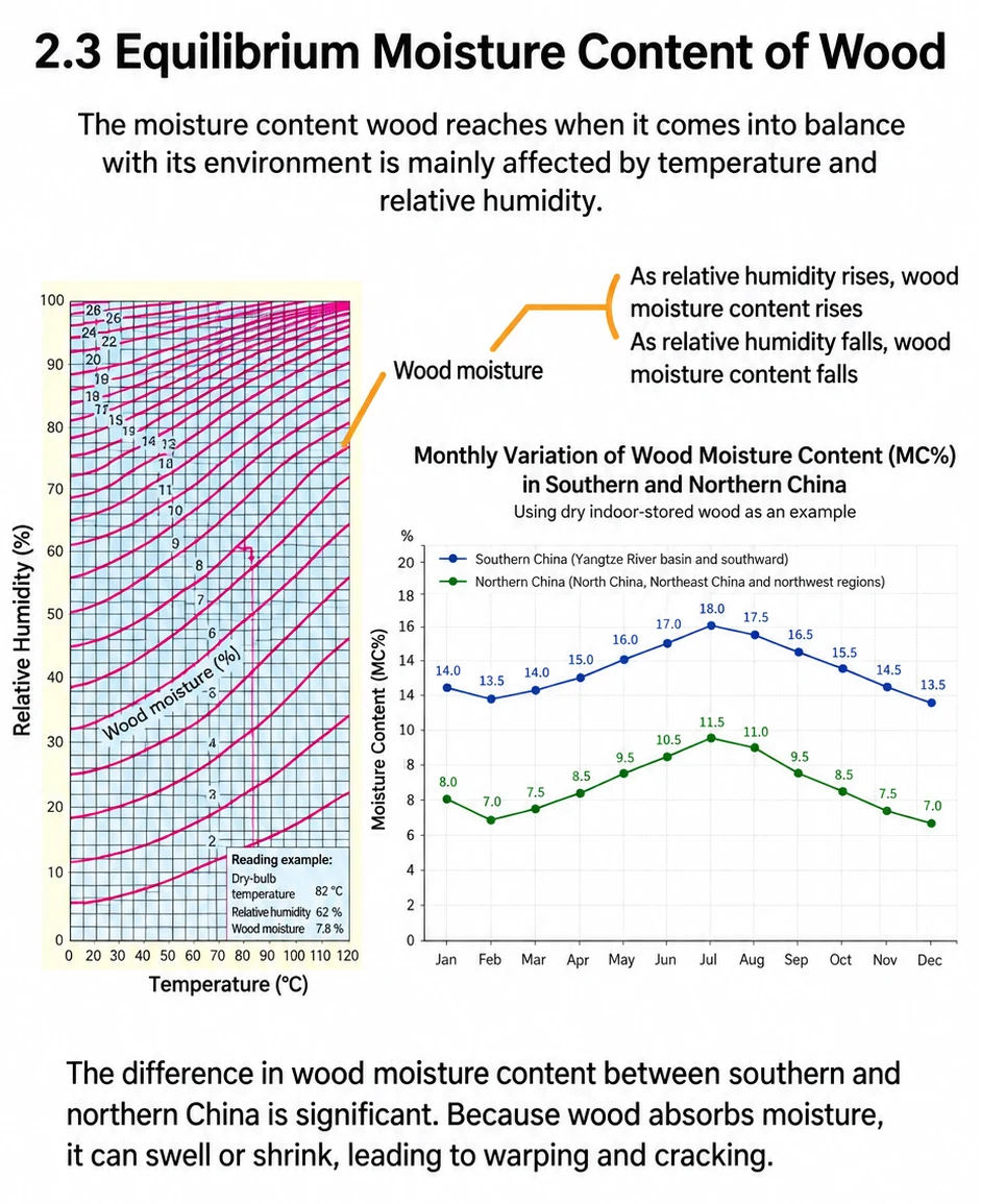Equilibrium moisture content of wood 2.3 chart
